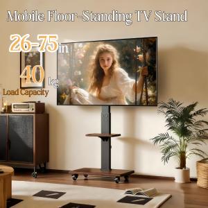 26-75 Inch Mobile Floor Standing TV Stand – Adjustable All-in-One TV Cart for TV