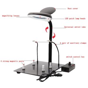 btnx Soldering Iron Assistant Circuit Board Stand Soldering Workbench Multifunctional Amplified Soldering Station with LED Light 9Y3K6
