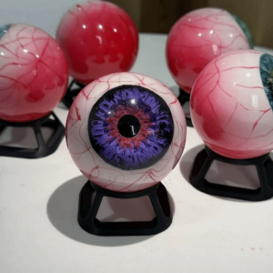 HCHC MALL 3D Đồ trang trí hình nhãn cầu Siêu thực tế Nhựa Tác phẩm điêu khắc Halloween Tính cách với Base Phụ kiện mắt quái vật Halloween