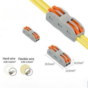 100PCS 2 IN 2 0UT Konektor Kabel listrik Terminal Block Connector Penyambung Kabel Split Wire Connector /Terminal Konektor Sambungan Jalur Kabel Splitter Cabang Pararel