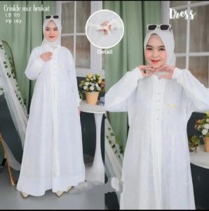 Maxi Dress Brokat Busi Jumbo Remaja Dewasa Ibu Ibu Terbaru Modern Lebaran 2024 / Gamis Brukat Terbaru / Gamis Brokat Kondangan Simple Mewah Elegant / Longdress Remaja Kekinian Viral / Style Hijab Wanita / Fashion Trendy /  L XL XXL