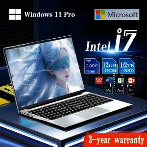 (3-year warranty)2025 Ultra Slim i7 Laptop Light office Windows 11 Intel Core i7-7500 Netbook 14.1 Inch 1920x1080 Portable Notebook Intel 12GB RAM 1/2TB SSD Computer