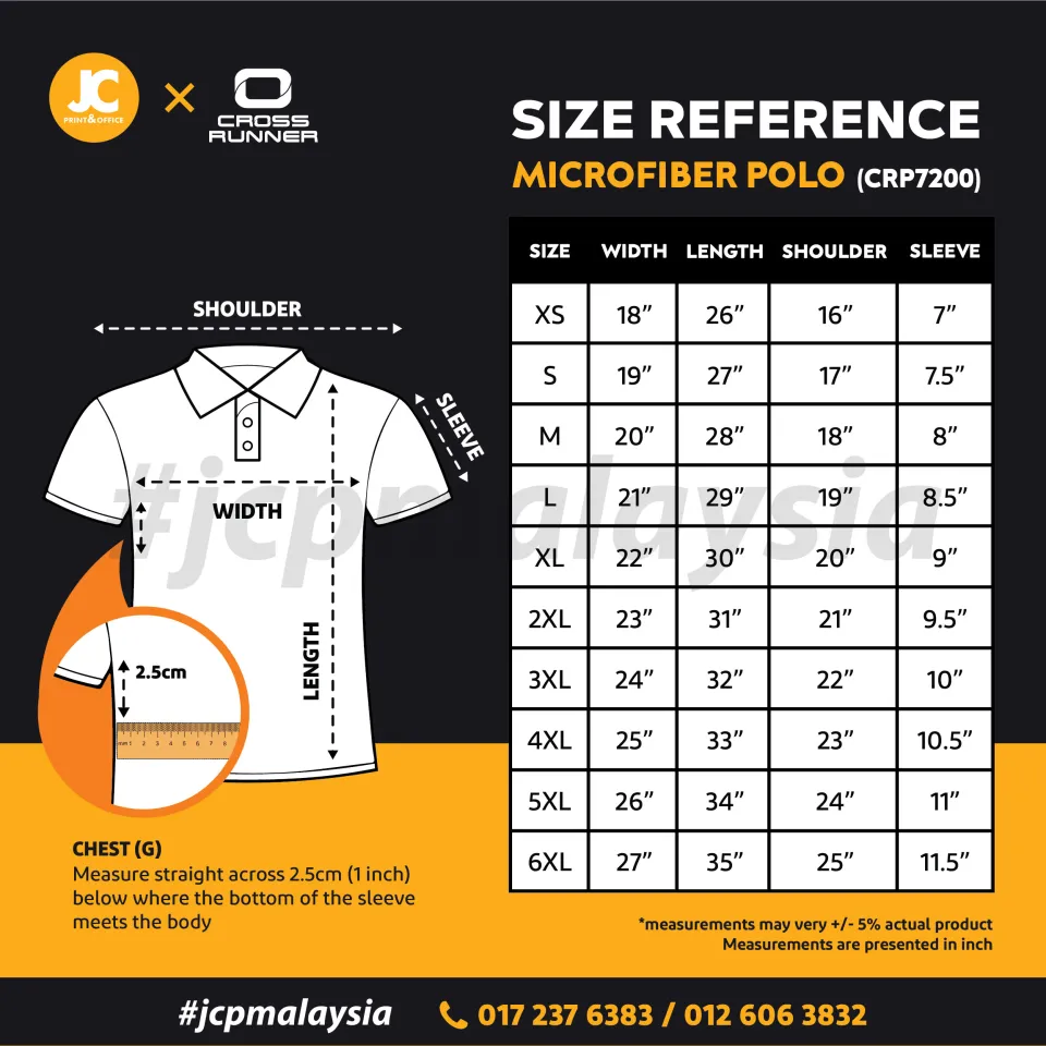 CROSSRUNNER Performance Quick Dry Polo T-shirt Big Plus Size 4XL