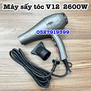 Barber Plus Máy sấy tóc V12 2600W cao cấp 3m3và 2 đầu sấy tạo kiểu cho mái tóc bóng mượt và không bị xoăn rối