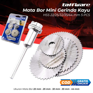 Taffware Mata Bor Mini Gerinda Kayu HSS 22/25/32/35/44 mm 5 PCS - 58686