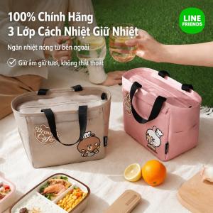 Túi Đựng Hộp Cơm Line Friends Brown Cách Nhiệt Kháng Nước Polyester LFB132