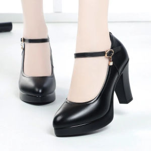 Fairy Black High Heels Female 2023 Thick Heel women Korean heels