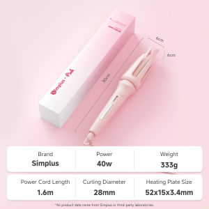 Simplus Auto Curling Iron丨32MM丨Big Curls Loose Waves丨No-Damage Hair Styler丨10S Heats Up丨Auto Rotation JFBA010