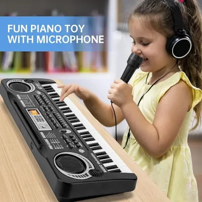 Minsine 61 Keys Digital Electronic Piano Keyboard with Microphone Toys Kids Early Learning Toy Musical Instrument Educational Organ Music Gift Toys