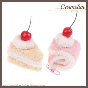 [Carmelun] Kawaii Simulation Food Plush Keychain Creative Sandwich Hamburger Cake Keyring Bag Pendant Key Accessories Couple Gifts