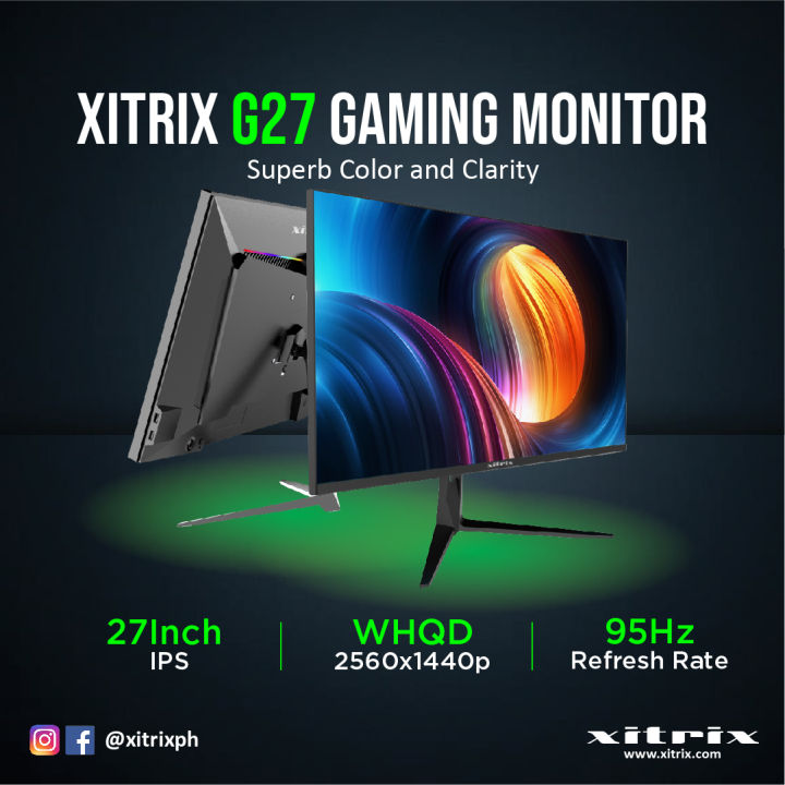 Xitrix Monitor Xitrix G2720 27inch 95Hz IPS ,DCI-P3 95%; HDR WQHD 2560 x 1440 Wide ...