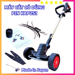 Máy cắt cỏ pin Kapusi Nhật Bản có bánh xe đẩy chuyên thợ làm vườn vận hành êm ái cực mạnh