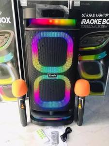 Brodu BTS-1908 BTS 2017 NEW Wireless Bluetooth Karaoke Speaker With Free Dual Digital Rechargeable Wireless 2 Mic