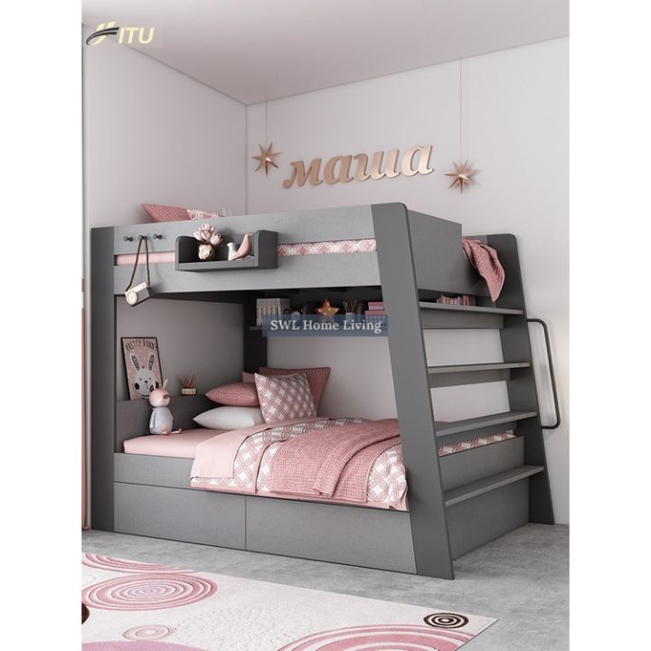 Bunk bed hotsell with mattress set