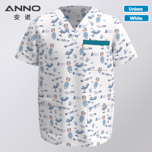 ANNO Hospital Medical Clothing Scrub Tops Nursing Uniform for Male Female Clinic Supplies Nurse Coveralls Shirts Sanitary Uniforms