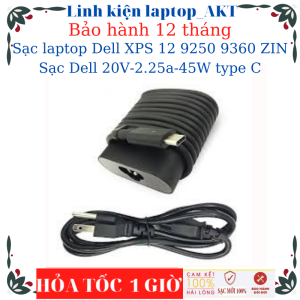 Sạc laptop Dell XPS 12 9250 9360 ZIN Sạc Dell 20V-2.25a-45W type C