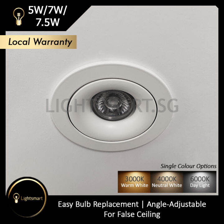 LED Angle-Adjustable Recessed Spotlight (White) | GU10 Bulb Fitting ...