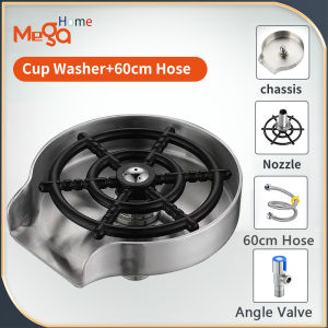 100% SUS304 Stainless Steel Cup Washer for Sink Rinser High Pressure Cup Cleaner Glass Rinser Bottle Washer
