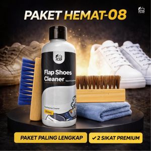 Paket Perawatan Sepatu Premium Flap Shoe Shoes Cleaner Care Kit Premium 250mL - 2 Sikat