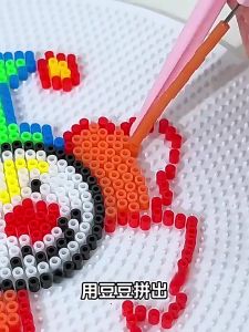 DIY Fuse Beads Pixel Art Set Perler Beads Handmade Craft Kit Kids Educational Toy DIY Keychain