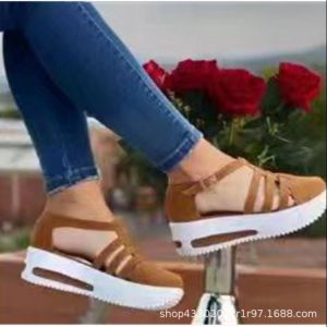 2026 New Casual WomenS Wedge Heel Round Toe Hollow Out Shoes In Stock