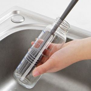 2 Cây Cọ Rửa Ly Cốc Chén Bình Sữa Silicon Cán Dài Tiện Dụng