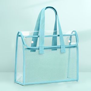 1 large capacity portable Thickened  transparent waterproof handheld folder expandable file storage bag PVC self-adhesive file bag for of