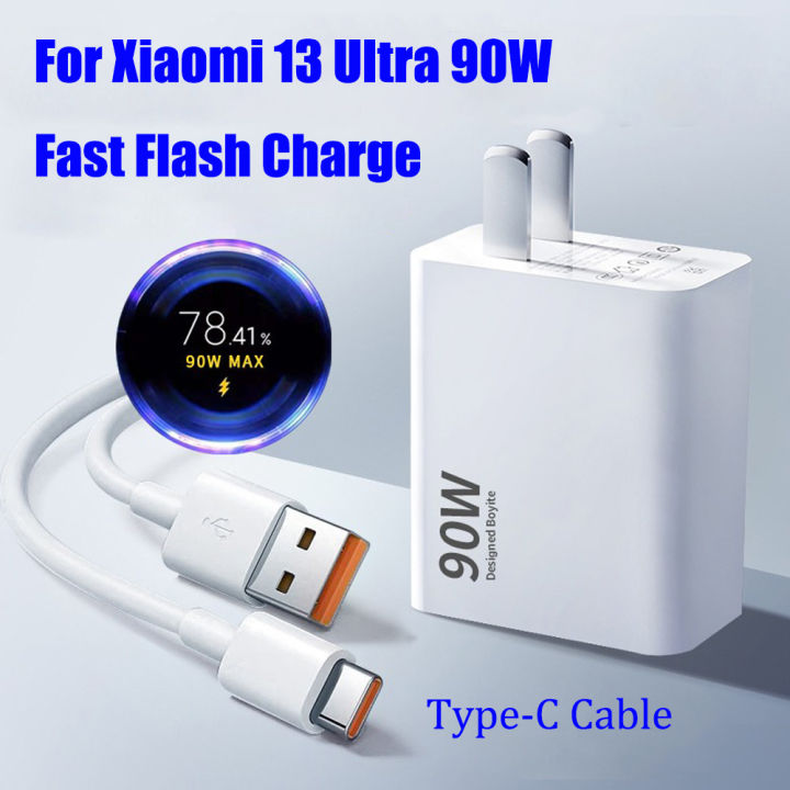 For Xiaomi 13 Ultra 90W Charger Flash Charging Head With 1m USB Type-C ...