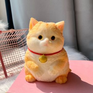 PHANT Hoạt hình Đồ chơi bóp búp bê mèo lớn Động vật Hồi phục chậm Đồ chơi bóp mô phỏng cho mèo Chơi giả vờ Mềm Đồ chơi giảm căng thẳng cho mèo Đồ chơi cảm giác