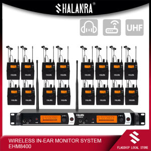 SHALANRA EHM8400 UHF Wireless in Ear Monitor System with 16 Bodypack Receiver IEM for DJ Concert Stage Performance Music Monitoring