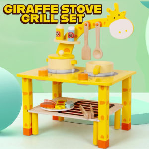 BABIBO Giraffe Stove Grill Set Pretend Play toys Kitchen Cooking set Children Boy Girl Gift set Toys