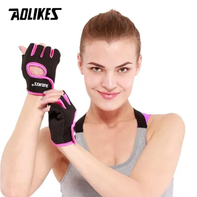 Găng tay tập gym Nam Nữ AOLIKES A-1678 thiết kế hở ngón ôm tay chống trơn trượt Sport Breathable Gloves