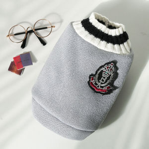 Pet Dog Sweater Winter Warm College Style Dog Clothes for Small Medium Dogs Puppy Cat Vest Chihuahua French Bulldog Coat