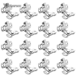 16pcs ประตูล็อคประตูสแตนเลสสลักล็อคประตูป้องกันการโจรกรรมประตูความปลอดภัยล็อคสำหรับตู้หน้าต่างประตูโรงนาประตู