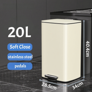 Hotel Shopping Mall Coffee Shop Milk Tea Shop Large Garbage Can Square Stainless Steel Trash Bin