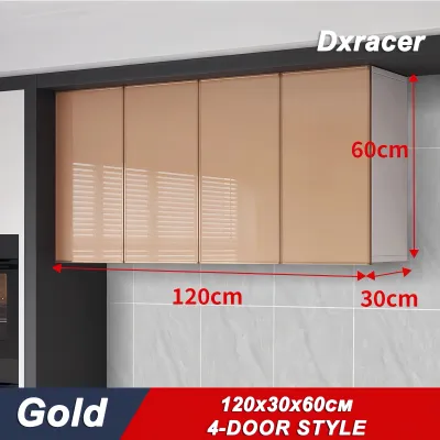 SimHome Kitchen Cabinet Hanging Cabinet With Aluminum Glass Door Multi Functional Wall Mounted Cabinet