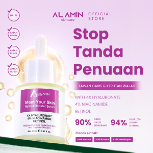 Alamin Skincare Retinol Serum Mengurangi Penuaan Dini Kusam Bekas Jerawat Flek/Melasma Menyamarkan Noda Hitam Membantu Regenerasi Sel Kulit BPOM