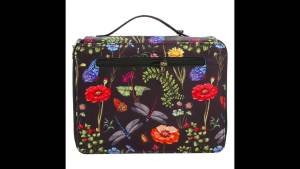 Vibrant Dragonfly and Floral Pencil Case—200/250/300 Hole Design Durable Fabric Storage Bag Suitable for Pencils Markers Scissors—Portable Office Art Supplies Organizer Dragonfly Decoration Art Supplies Storage Colorful Illustrations Sturdy Struct