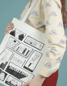 Vintage Lemon Landscape Shopper Bag Prague London Santorini Women Shopping Bags Double Print Linen Handbags Shoulder Lady Tote