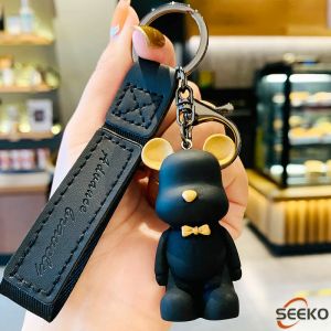 Seeko Cartoon Keychain Cute Bear Doll Keyring Bag Pendant Couple Car Keyholder 4 Colors