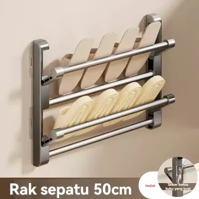 Rak Sepatu Gantung Susun Shoe Rack Holder Tempat Sandal Panci Dapur Dinding Belakang Pintu Minimalis