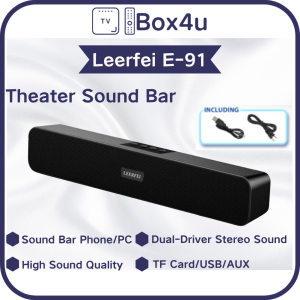 Top brand LEERFEI Bluetooth Wireless SOUNDBAR E-91 Portable Desktop Speaker High Quality Stereo Sound loudspeaker
