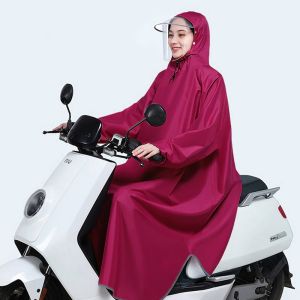 Áo mưa đơn 1 đầu không xẻ trùm kín chân có kính chống nước mưa có bao tay chông mưa lạnh vải chống thấm tốt kèm túi đựng