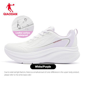Qiaodan Women Running Shoes Winter Fleece Leather Waterproof Lightweight Cushioned Soft QXB022254202