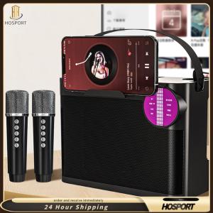 【HOSPORT】Bluetooth-Compatible 5.3 Karaoke Speaker Removable Strap Wireless Karaoke System HD Sound Boombox for Home Parties