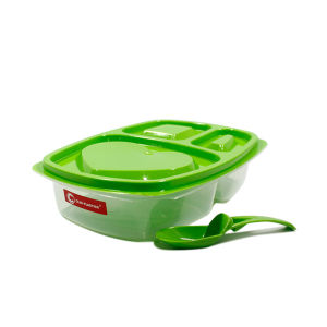Osaka Lunch Box clio free sendok / tempat makan anak / kotak bekal sekolah sekat 3