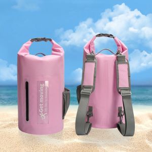 BLACKON 10L Waterproof Dry Bag with Shoulder Straps Large-Capacity Beach Backpack Fashion Lightweight Swimming Bucket Bag Rafting Swimming Kayaking