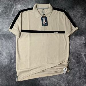 TAKAO KAOS KERAH POLO ORIGINAL CREAM LIST HITAM