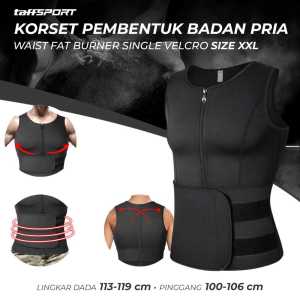 COD TaffSPORT Korset Pembentuk Badan Pria Shaper Corset Vest Single Velcro  MWL10 / korset untuk pria perut buncit terapi pinggang punggung bungkuk olahraga pria / korset angkat berat pengecil perut buncit pembakar lemak angkat berat terbaik murah viral