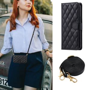 For Sharp Aquos wish 4 Phone Case Crossbody Back Long Lanyard Silicone Protective Case Flip Leather Case